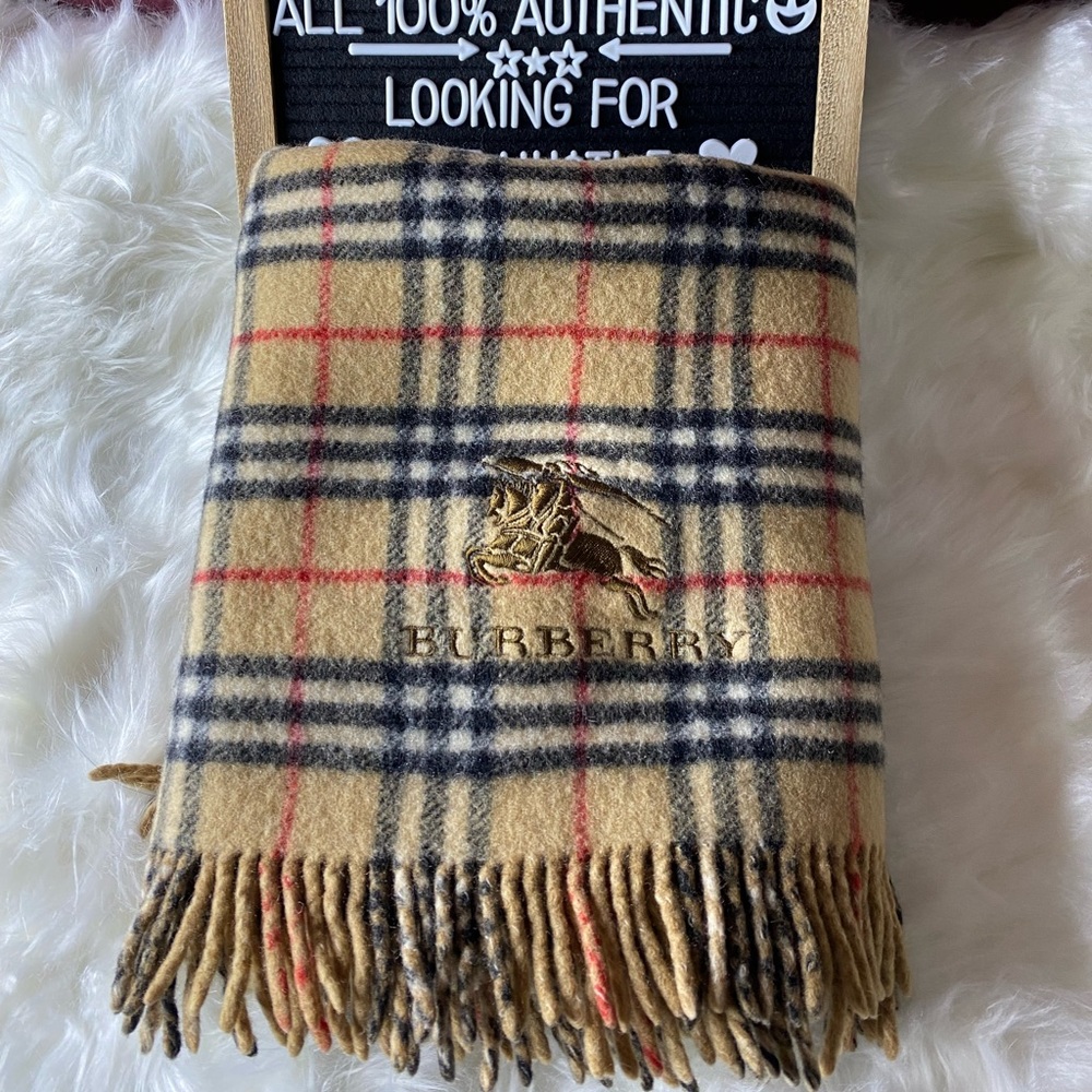 Authentic Burberry 100% Wool Lap Blanket